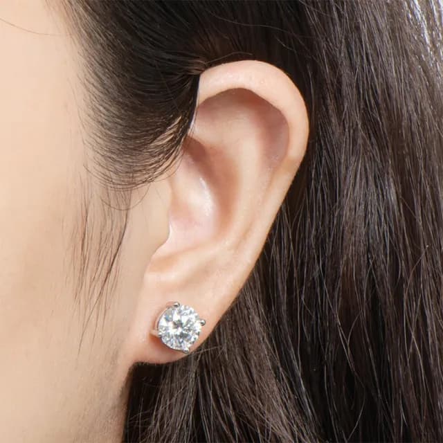 【MoonDy】飾品 耳環 女生耳環 莫桑石 純銀耳環 S925銀 耳飾 耳針 小香風耳環 氣質耳環 情人節