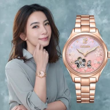 【CITIZEN 星辰】LADYS 時尚 櫻花限定機械女錶-34mm(PC1017-88Y)