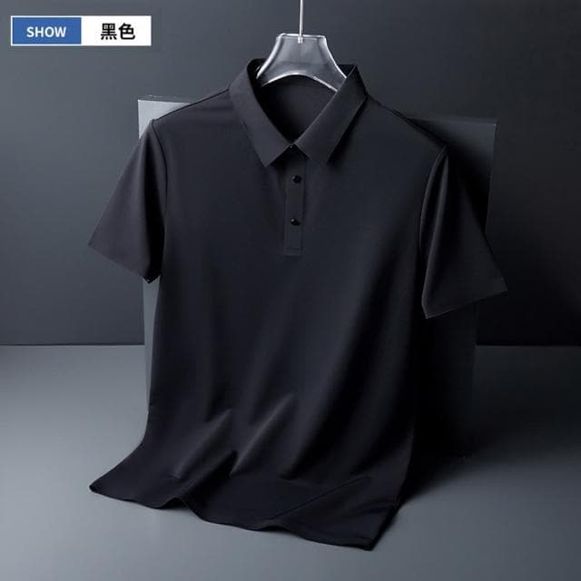【米蘭精品】現貨出清 不退換 冰絲POLO衫短袖上衣(夏季無痕純色修身男裝父親節禮物8色74ey25)