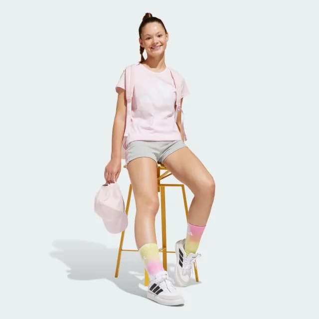 【adidas 愛迪達】ESSENTIALS 短袖上衣 T恤 童裝 JC9623