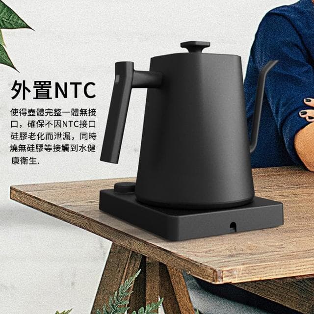 【Felsted 菲仕德】溫控壺 咖啡壺 手沖咖啡壺 手衝壺(KT10白色 1L 控溫 NTC芯片測溫 天鵝頸壺嘴 精準控溫)