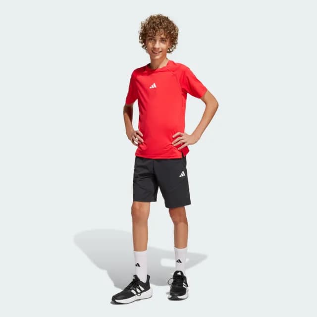 【adidas 愛迪達】短褲 童裝 大童 男女童 運動褲 吸濕排汗 J COOL FEEL SH 黑 JI6242