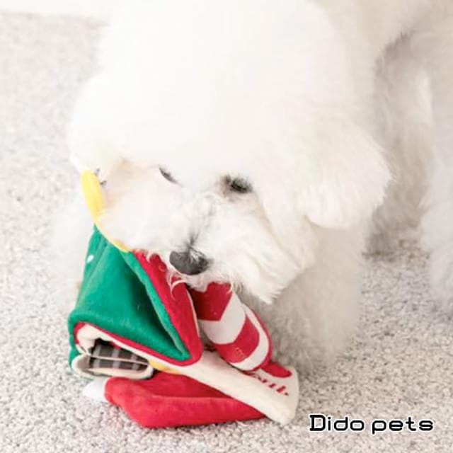 【Dido pets】聖誕布書 狗狗的聖誕禮物嗅聞書 寵物益智 遊戲紓壓 寵物玩具(PT247)