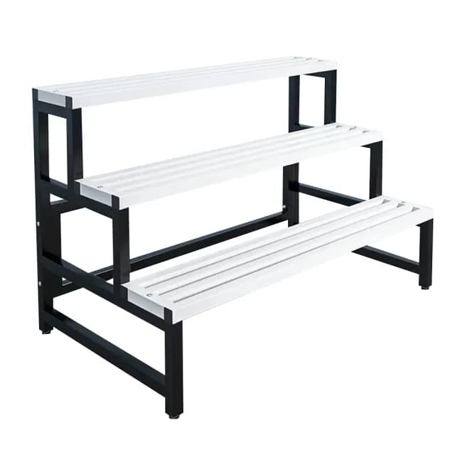 【蔓斯菲爾】階梯式花架 庭院落地式盆栽架 展示架 植物架 加粗多層置物架(鏤空層板 防水防銹 三層80CM)