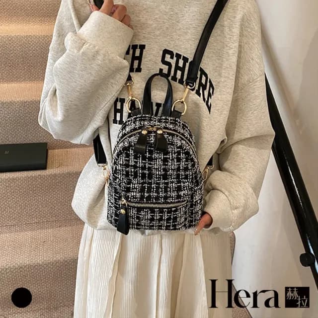 【HERA 赫拉】情人節禮物 小香風迷你多用雙肩包 H114041402(小香風 多用 雙肩包)