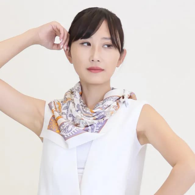 【BANNIES】頂級法式蠶絲巾｜伊甸園(親膚 蠶絲 領巾 絲巾)