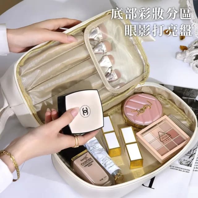 【隨身露營】雙層雲朵大容量洗漱化妝包(盥洗包 手拿包 枕頭包 口紅包 保養品收納 化妝品 刷具