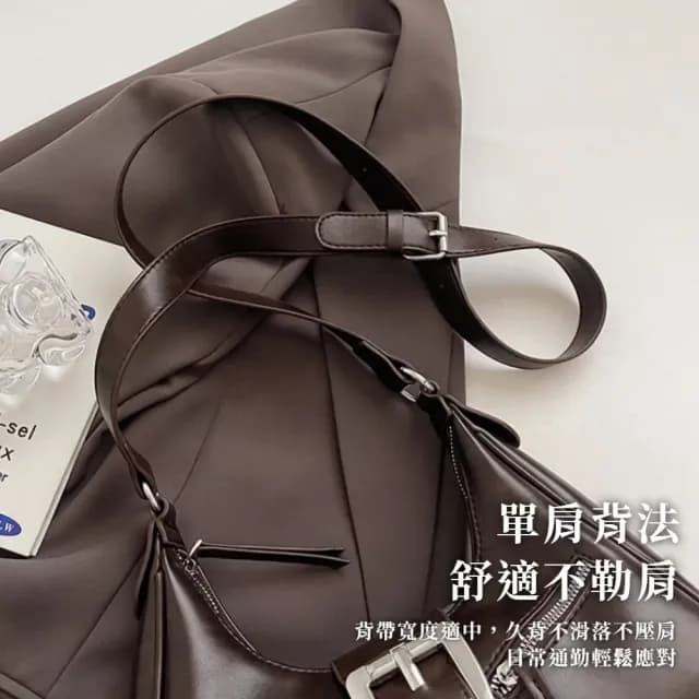 【韓系小姐】復古美拉德顯白大容量單肩包(可調節背帶 斜跨包 側肩包 單肩包 女 生日禮物 冬季冷
