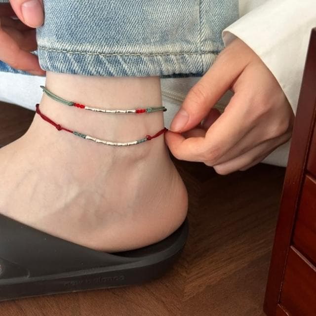 【Penny珮妮】s925銀竹節節高升腳繩腳鍊2色可選(母親節 送女友 交換禮物 生日禮物 情人節 尾牙 新年 結婚)