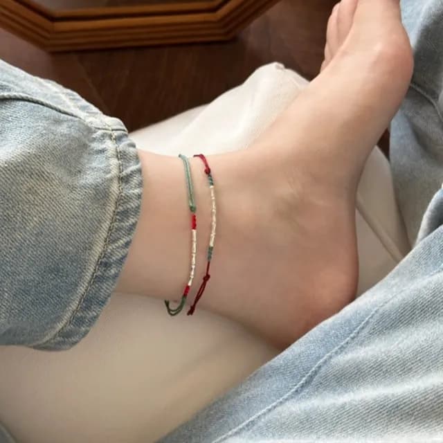 【Penny珮妮】s925銀竹節節高升腳繩腳鍊2色可選(母親節 送女友 交換禮物 生日禮物 情人節 尾牙 新年 結婚)