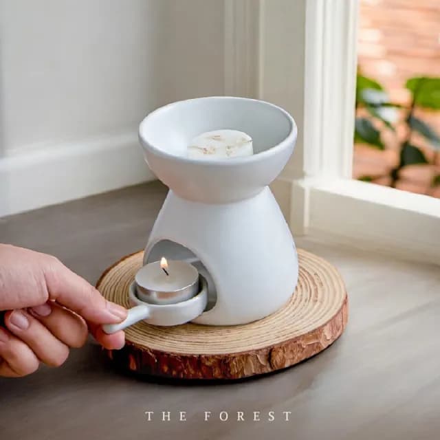 【The Forest 癒森林】香氛蠟塊禮盒23g*4香氛蠟塊+融蠟燭燈超值組(融蠟燈/融蠟爐/香氛蠟燭/居家香氛/禮盒 /