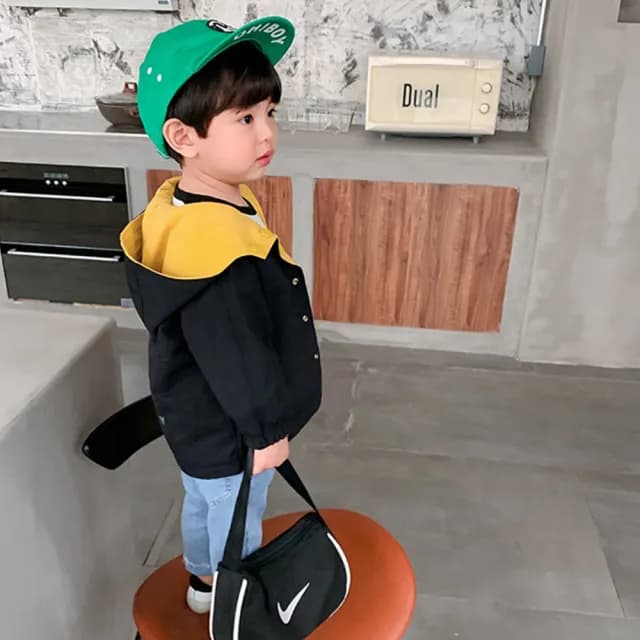 【橘魔法】雙11 背後反光恐龍雙面穿連帽外套(長袖外套 連帽外套 薄外套 男童 兒童 童裝 風衣 夾克)