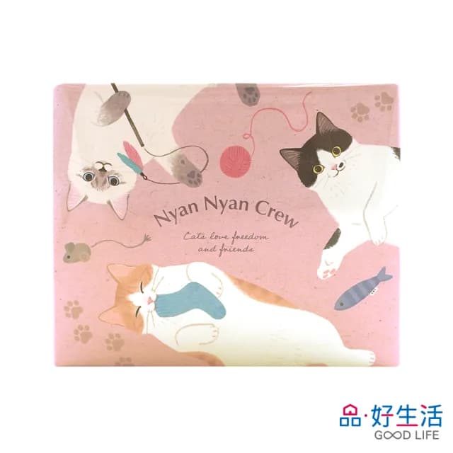 【GOOD LIFE 品好生活】手繪貓咪紙製禮物包裝盒（11.7x14.2cm）(日本直送 均一價)