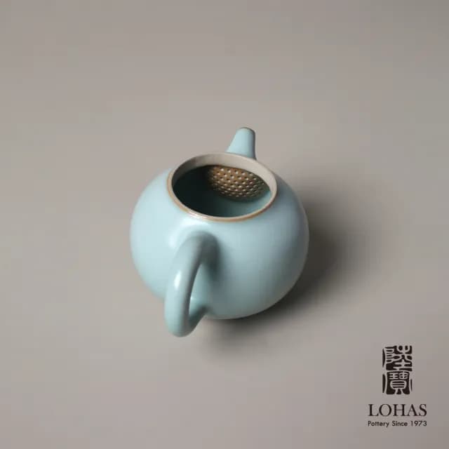 【LohasPottery 陸寶】汝窯三足壺-汝窯天青色(汝窯藏器 泡茶壺 茶具 精緻禮盒)
