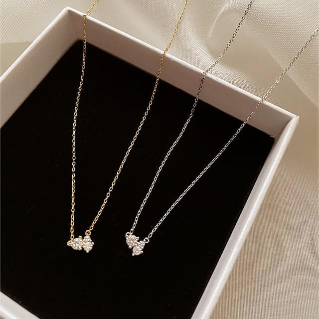 【CReAM】Arlene三鑽銀鍍14K金色銀色亮鑽鎖骨鍊 金色女項鍊(生日 禮物 送禮 禮盒)