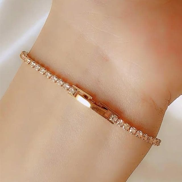 【CReAM】Adela鍍18K金色銀色細款亮鑽鋯石女手鍊(生日 禮物 送禮 禮盒)