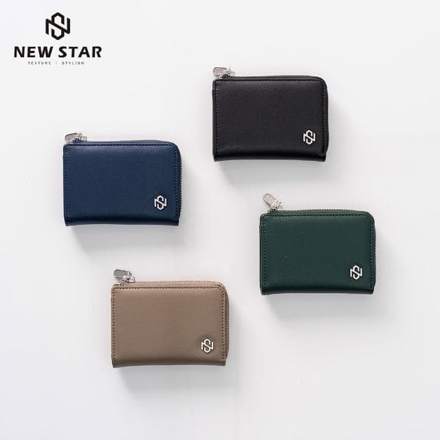 【NEW STAR】母親節禮物 卡片零錢包 微光守藏RFID防盜拉鍊錢包 超纖皮革 女 男皮夾 現貨 CA177(情人節 禮物