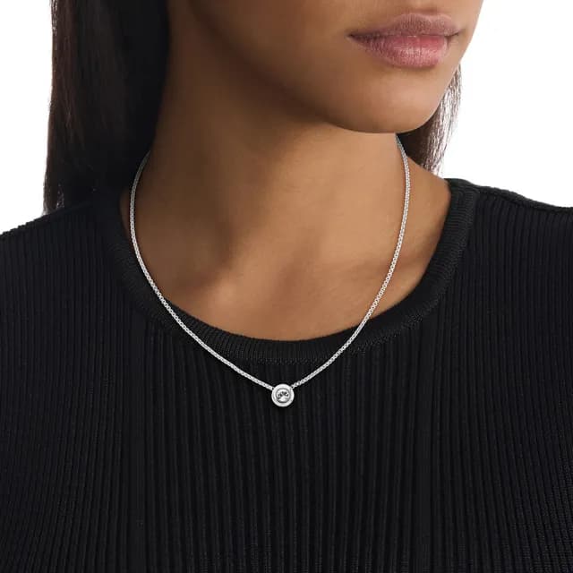 【Calvin Klein 凱文克萊】CK 簡約優雅晶鑽項鍊 禮物 送禮(35000769)