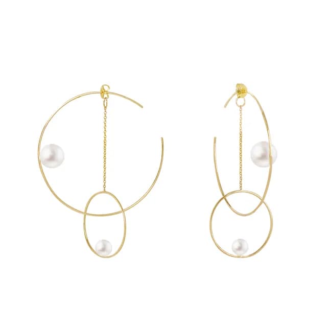 【Olivia Yao Jewellery】派對首選 不撞款 鏤空設計 跳躍珍珠耳環