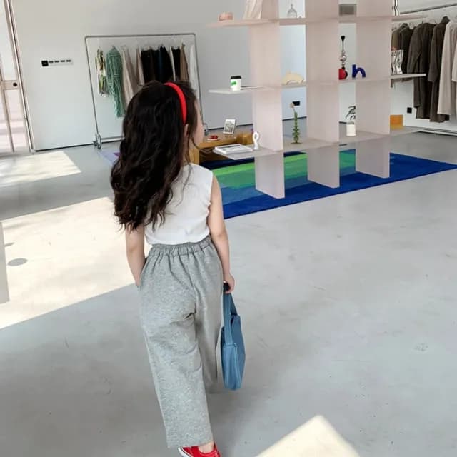 【橘魔法】街頭字母羅紋無袖背心(大童 背心上衣 可單穿 女童 兒童 童裝)