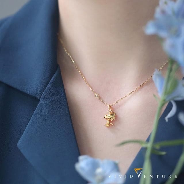 【Vividventure 亞帝芬奇】史努比 14K 3分 天然鑽石 鑽石 項鍊 陽光摯友 任選款(SNOOPY聯名系列 NO.011)