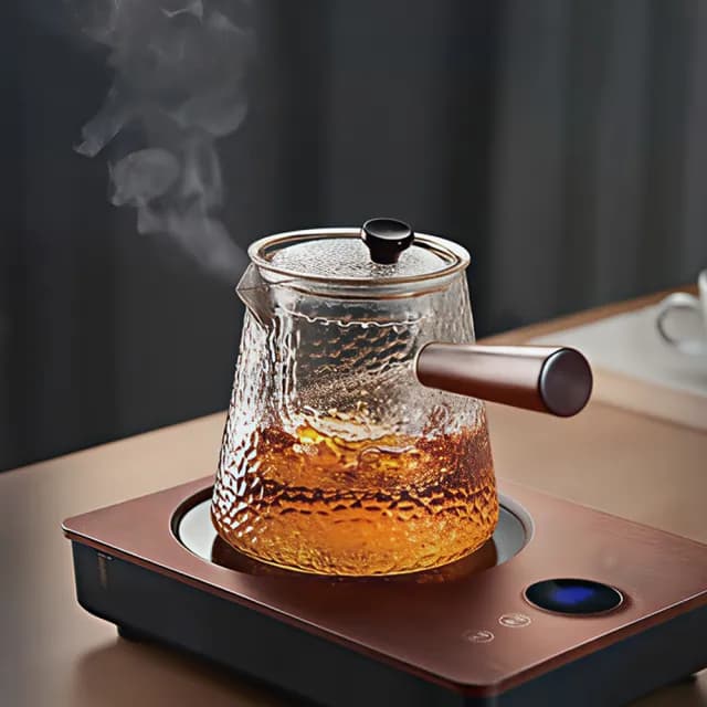 側把煮茶壺 玻璃耐高溫泡茶壺 單壺煮茶器 家用電陶爐燒水壺 茶具茶壺(茶壺 泡茶壺 煮茶壺 側把茶壺)