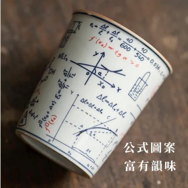 【學霸專用】陶瓷青花數學功夫茶杯(茶盞 陶瓷杯 泡茶杯 茶杯組 茶具 茶器 品茗杯 交換禮物)