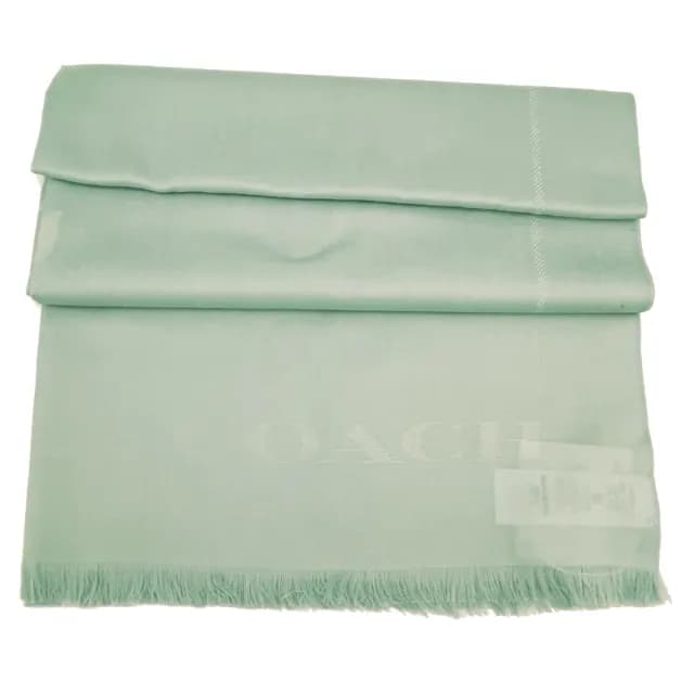 【COACH】大馬車 LOGO羊毛絲巾圍巾(芙蓉綠)