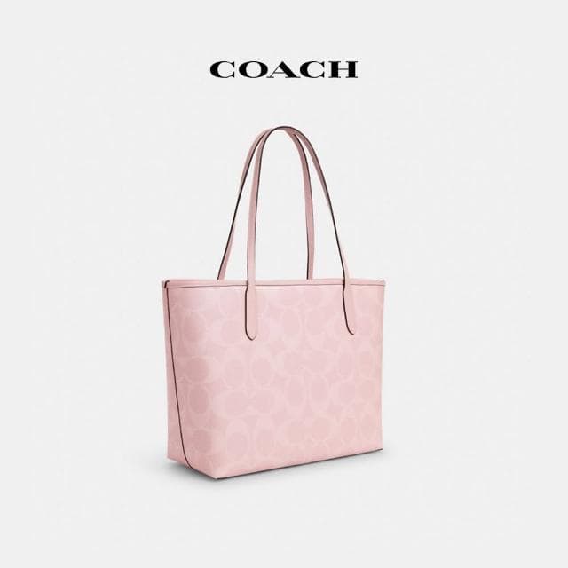 【COACH】蔻馳官方直營 CITY經典Logo托特包(2色可選)