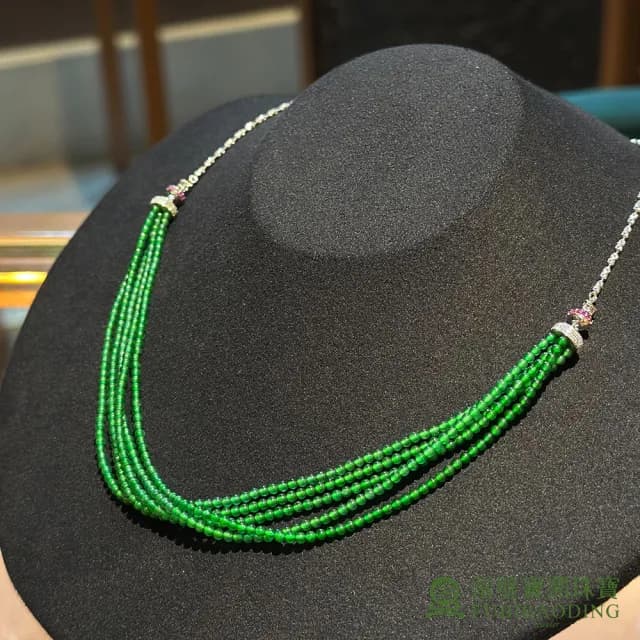 【Fubibaoding jeweler 富璧寶鼎珠寶】冰種小綠珠翡翠設計項鍊(天然A貨 冰種翡翠 送禮 母親節)