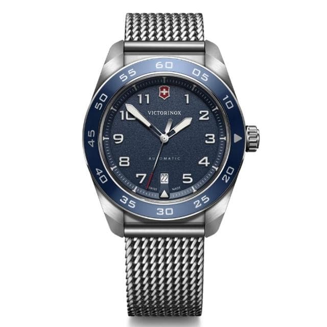 【VICTORINOX 瑞士維氏】Swiss Army 啞光 浮雕數字 機械錶 男錶 送禮 禮物推薦(VISA-242045)