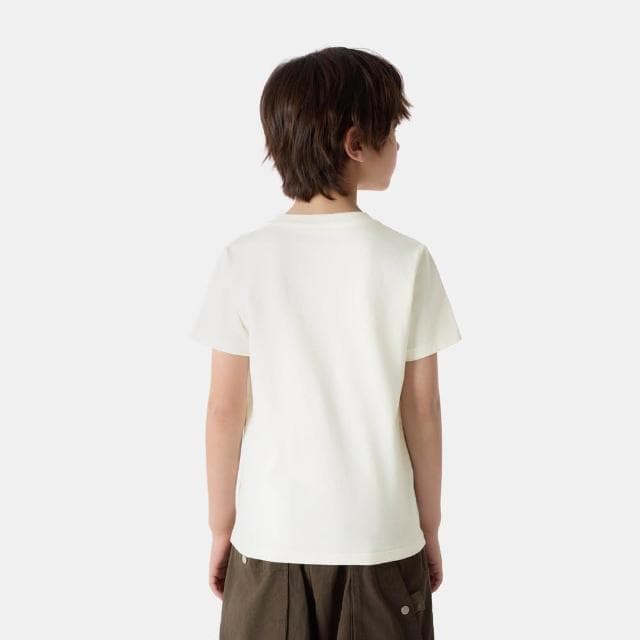 【GAP】兒童裝 純棉小熊刺繡圓領短袖T恤-奶白色(756113)