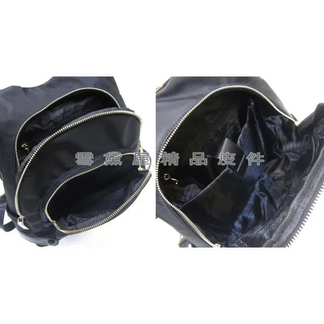 【SNOW.bagshop】情人節禮物 真皮 後背包中小型容量(真皮包包 多功能8吋平板專櫃超輕量防水水晶布+牛皮革材