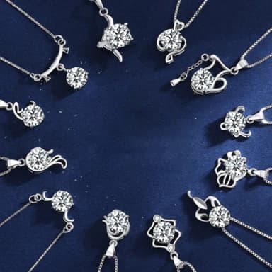 【LEEHER】女生/項鍊/鋯石/十二星座/飾品/銀飾/鎖骨鏈/S925純銀/純銀項鍊/女生項鍊/1克拉項鍊/
