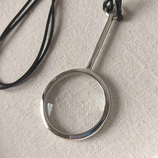【LEEHER】女生/項鍊/放大鏡/男生項鍊/長項鍊/吊墜/設計感/毛衣項鍊/嘻哈項鍊/情侶項鍊/黑繩項