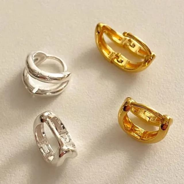 【KT DADA】小圈耳環 高級感 輕奢 耳飾 耳扣 韓國飾品 簡約ins風 個性耳環 抗敏耳環 925
