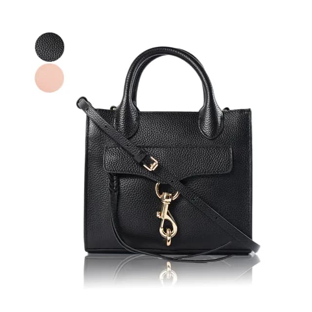 【Rebecca minkoff】Megan 真皮荔枝紋手提/斜背二用包-迷你款(新款任選)