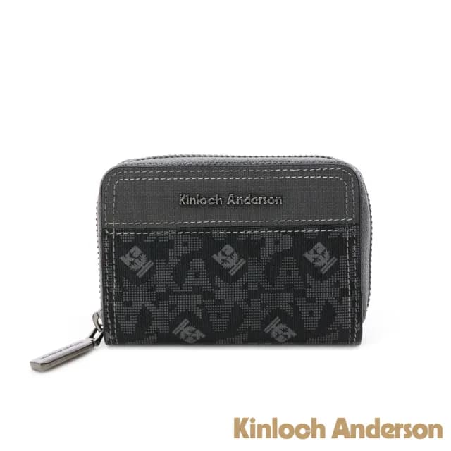 【金安德森】Genevieve 經典老花拉鍊零錢包(碳黑)
