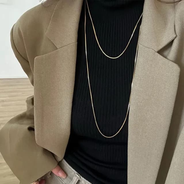 【LEEHER】女生/飾品/項鍊/s925純銀/長項鍊/毛衣鍊/長鍊/百搭/禮物/氣質項鍊/純銀項鍊/配飾/抗