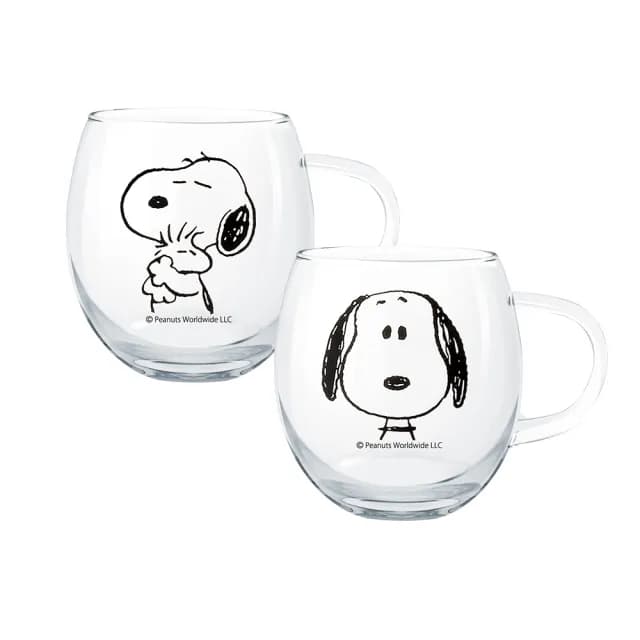【CorelleBrands 康寧餐具】SNOOPY 黑白復刻耐熱玻璃杯(兩款任選)
