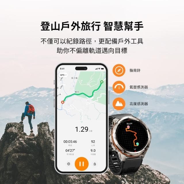 【KOSPET】TANK T3/M3 ULTRA 軍規防水運動 GPS 智慧手錶(探索無界 征服荒野)