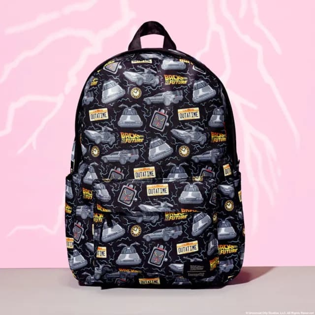 【Loungefly】情人節禮物 回到未來 40周年經典尼龍後背包(回到未來周邊商品)
