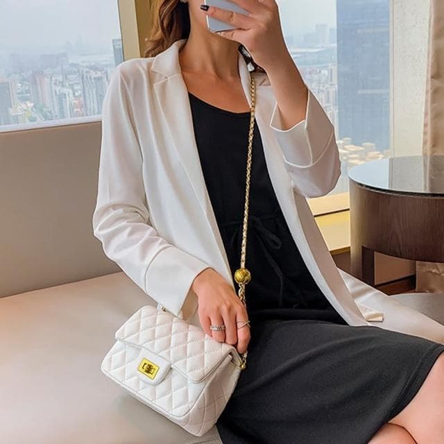 【LEESA】母親節禮物 包包\小方包\菱格包\鏈條包\小香風\真皮包包\側背包\女生包包\肩背包\單肩包\斜背包\