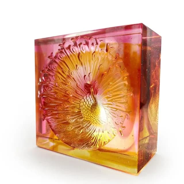【琉璃工房 LIULI】華美全方位 孔雀/入厝禮/轉任/感謝(送禮/琉璃/禮物/水晶/藝術品/禮贈/企業)