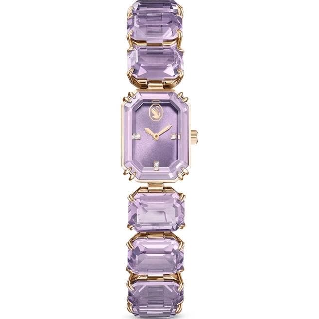 【SWAROVSKI 施華洛世奇】Millenia八角切割水晶腕錶 方形時尚女錶 母親節送禮推薦 紫色(5722364)