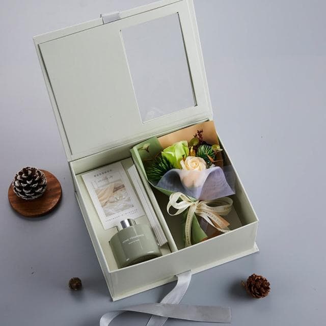 【YING SHUO】買一送一 香薰花藝禮盒 擴香瓶套組(香皂花 七夕 聖誕節 生日 教師節禮物)