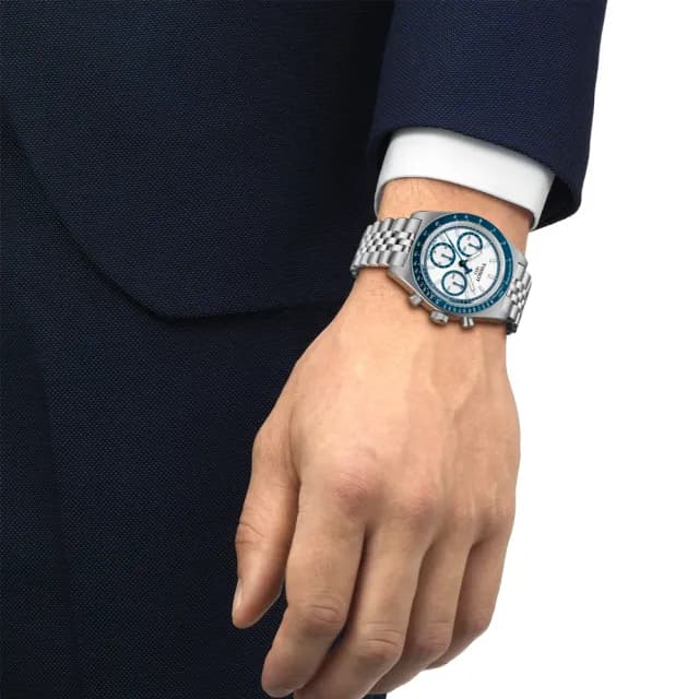 【TISSOT 天梭】PRS516 CHRONOGRAPH 計時機械腕錶 畢業禮物 送禮 推薦(T1494621101100)