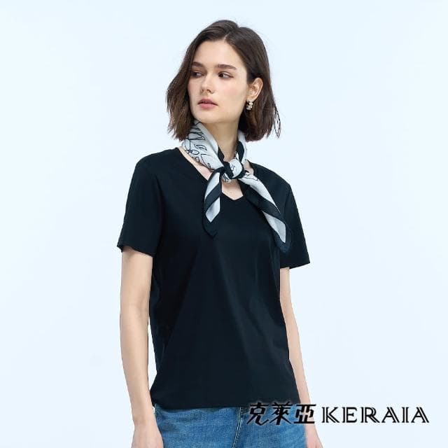 【KERAIA 克萊亞】意象勾勒手繪塗鴉風小方巾