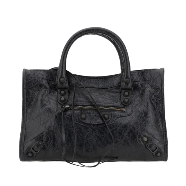 【Balenciaga 巴黎世家】Le City Small 小款 羊皮 手提包 肩背包 斜背包 機車包 黑色 8114422ABEK1000