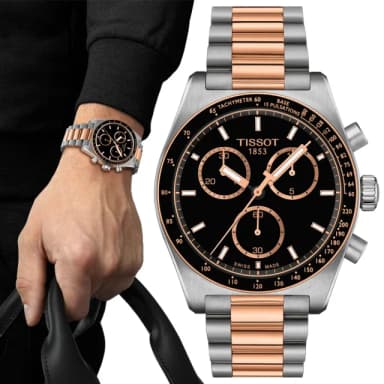 【TISSOT 天梭】PRS516 CHRONOGRAPH 三眼計時腕錶 畢業禮物 送禮 推薦(T1494172205101)